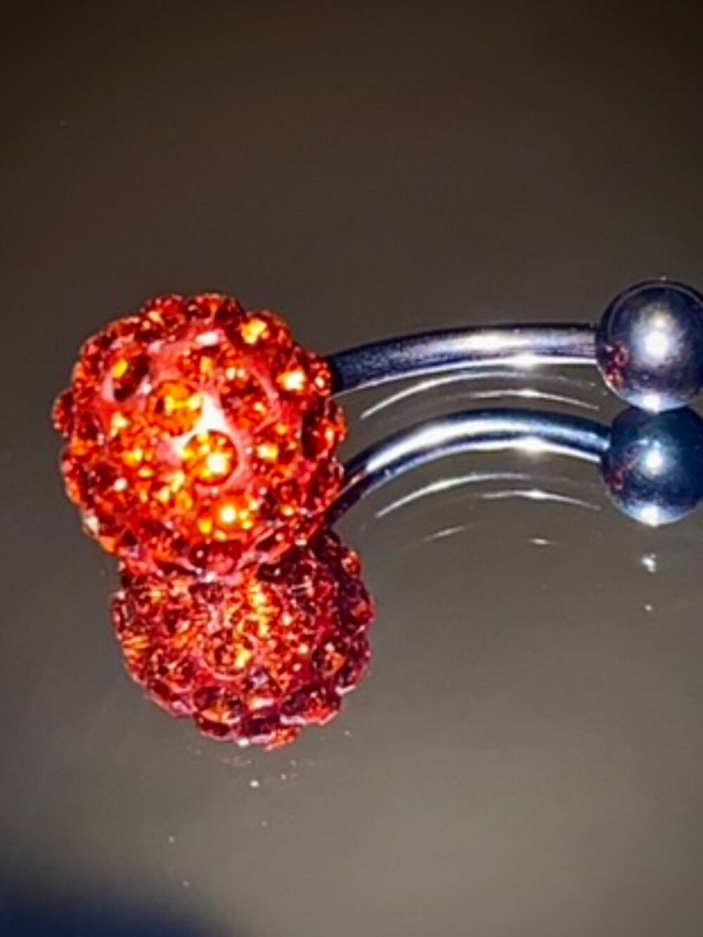 Shamballa Belly Ring Navel Sunset Orange
